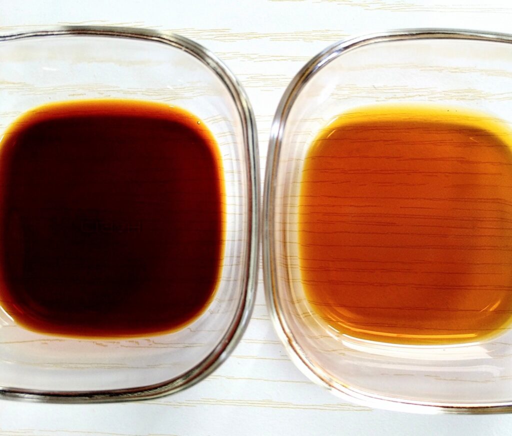 Light soy sauce bottle dispensing one drop at a time
